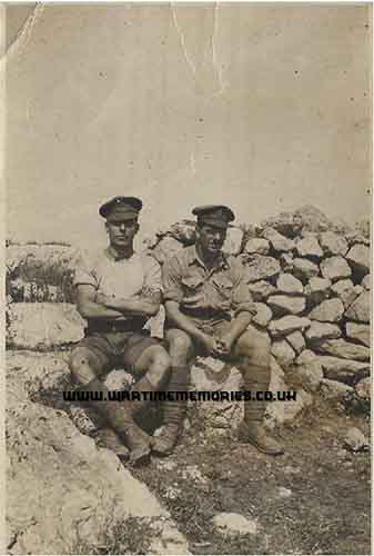 <p>Alfred (Left) with his brother Arthur in Egypt (Arthur was a sharpshooter in the Finsbury Rifles)
